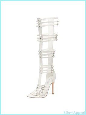 Women's Knee High Open Toe Stiletto Heel Faux Leather Boots